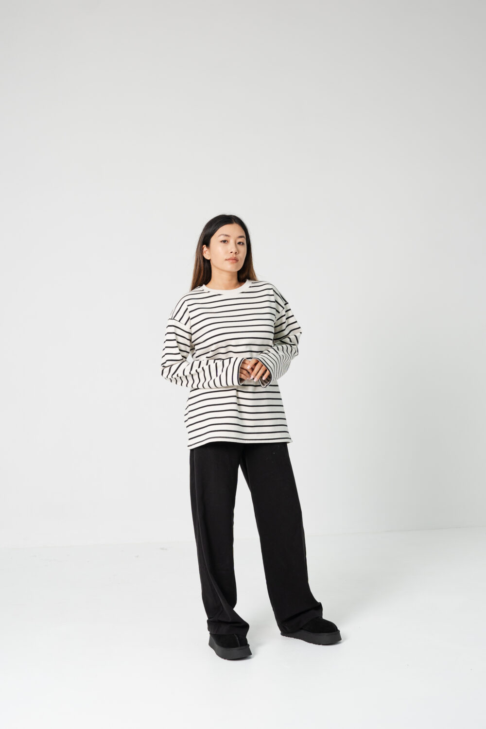 Жіночий лонг у смужку