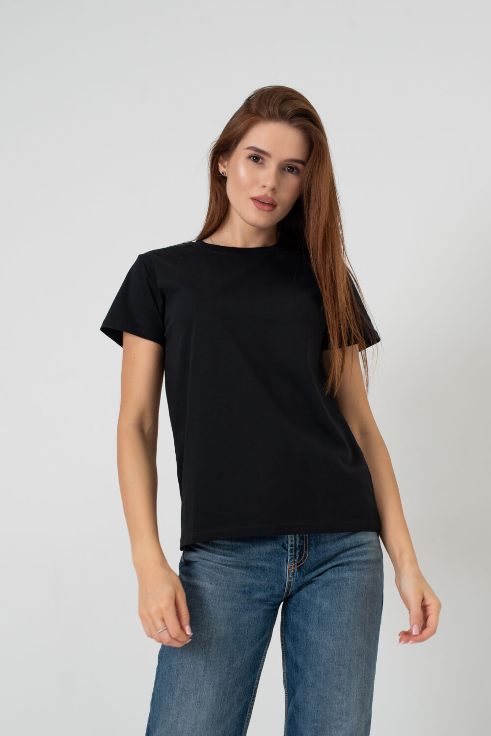 Жіноча футболка класична базова бавовняна повсякденна комфортна