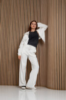 Жіночі штани палаццо вафельні з високою посадкою