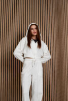 Жіночі штани палаццо вафельні з високою посадкою