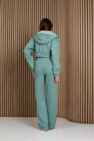 Жіночі штани палаццо вафельні з високою посадкою