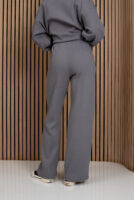 Жіночі штани палаццо вафельні з високою посадкою