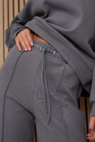 Жіночі штани палаццо вафельні з високою посадкою