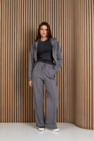 Жіночі штани палаццо вафельні з високою посадкою