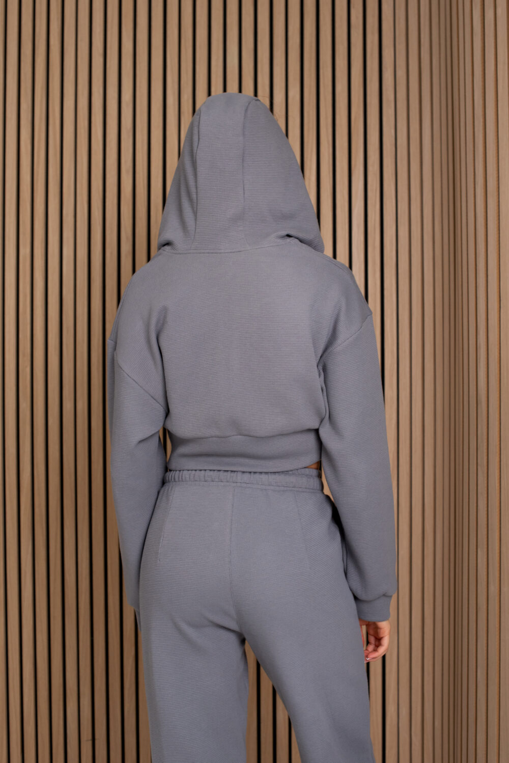 Жіночі штани палаццо вафельні з високою посадкою