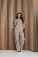 Жіночі штани палаццо вафельні з високою посадкою