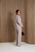 Жіночі штани палаццо вафельні з високою посадкою