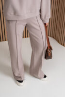 Жіночі штани палаццо вафельні з високою посадкою