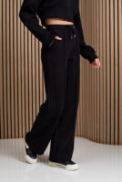 Жіночі штани палаццо вафельні з високою посадкою