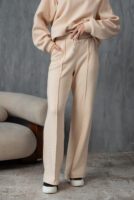 Жіночі штани палаццо вафельні з високою посадкою