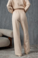 Жіночі штани палаццо вафельні з високою посадкою