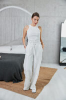 Жіночі штани палаццо з високою посадкою та вільним кроєм