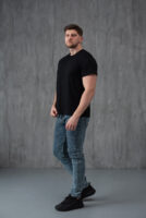 Чоловіча базова футболка з бавовни преміум якості