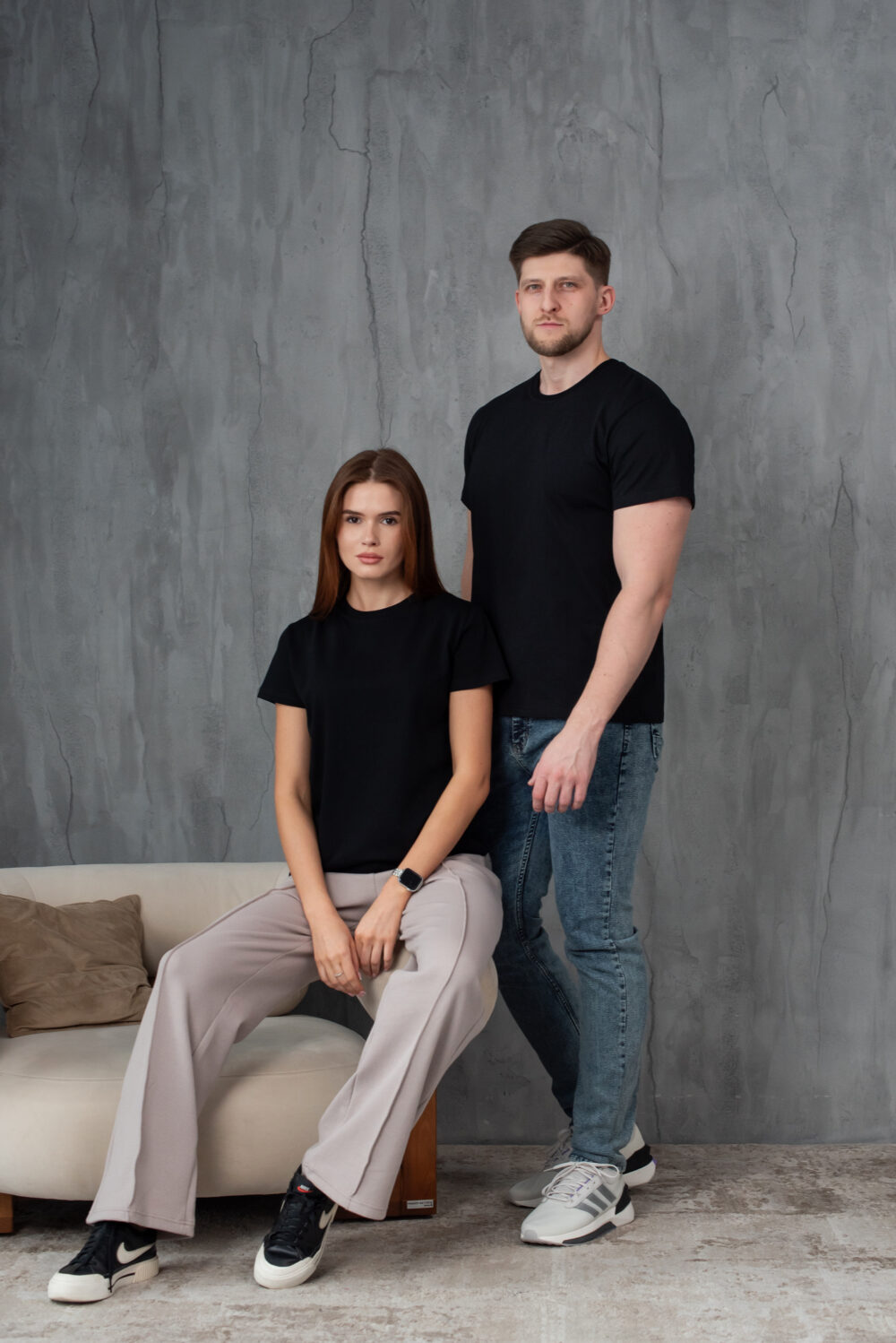 Чоловіча базова футболка з бавовни преміум якості