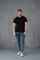 Чоловіча базова футболка з бавовни преміум якості