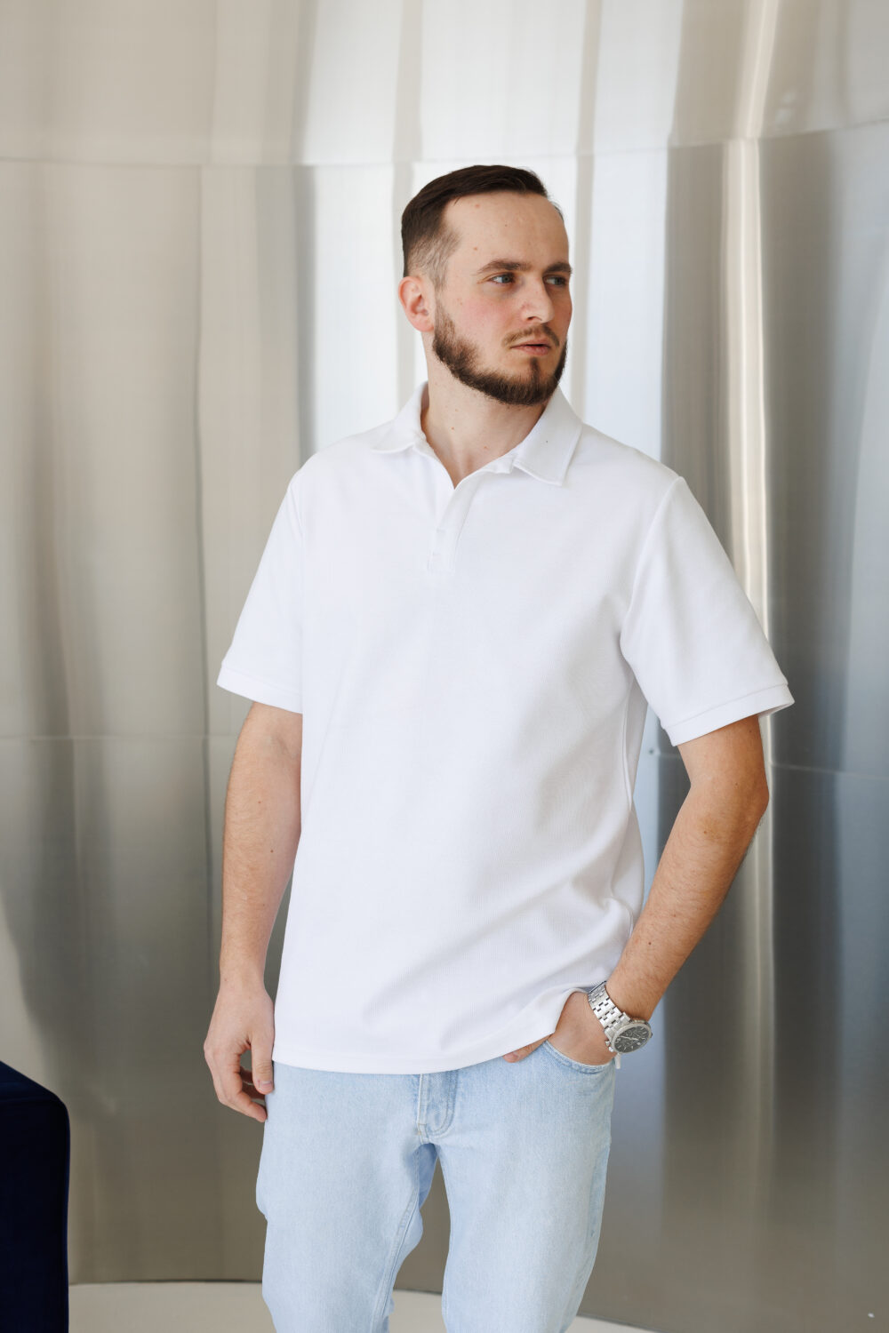 Чоловіче поло базове з бавовни пеньє