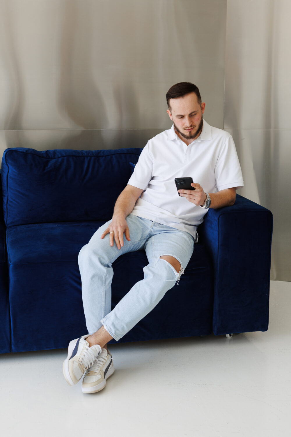 Чоловіче поло базове з бавовни пеньє