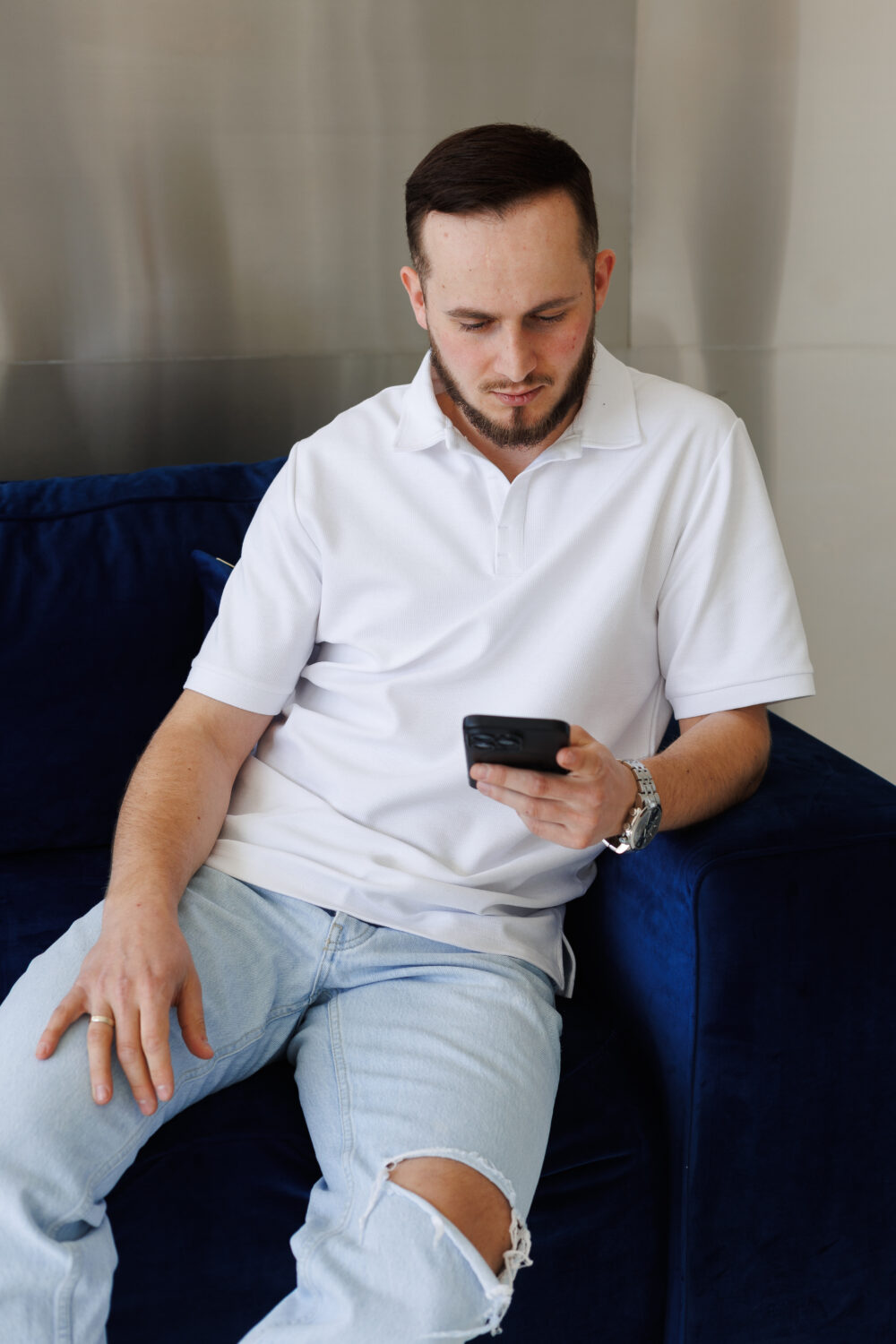 Чоловіче поло базове з бавовни пеньє