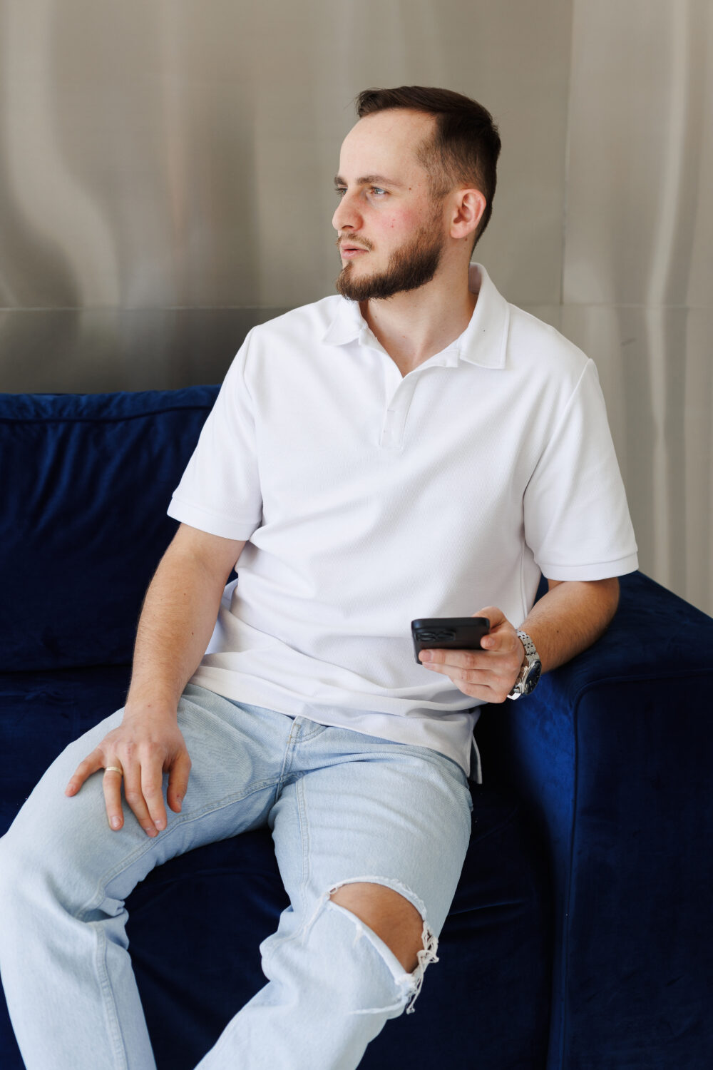 Чоловіче поло базове з бавовни пеньє