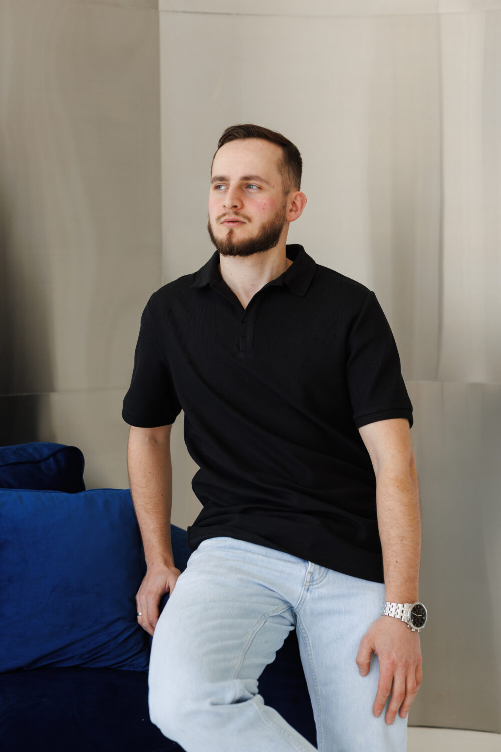 Чоловіче поло базове з бавовни пеньє