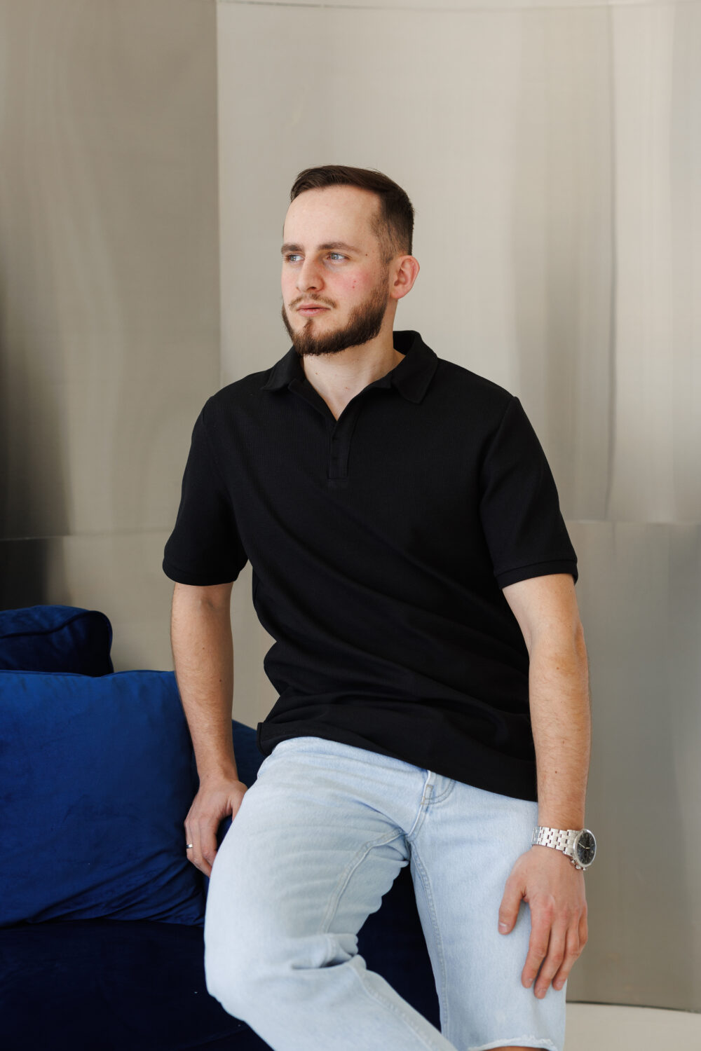 Чоловіче поло базове з бавовни пеньє