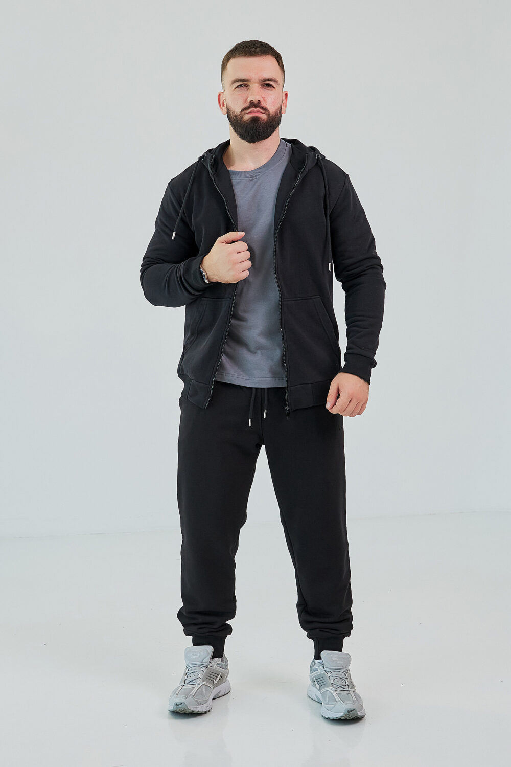 Чоловіче зіп худі на блискавці з м’якого трикотажу