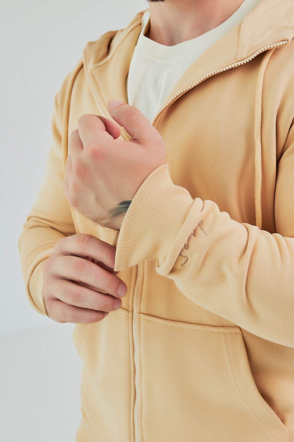 Чоловіче зіп худі на блискавці з м’якого трикотажу