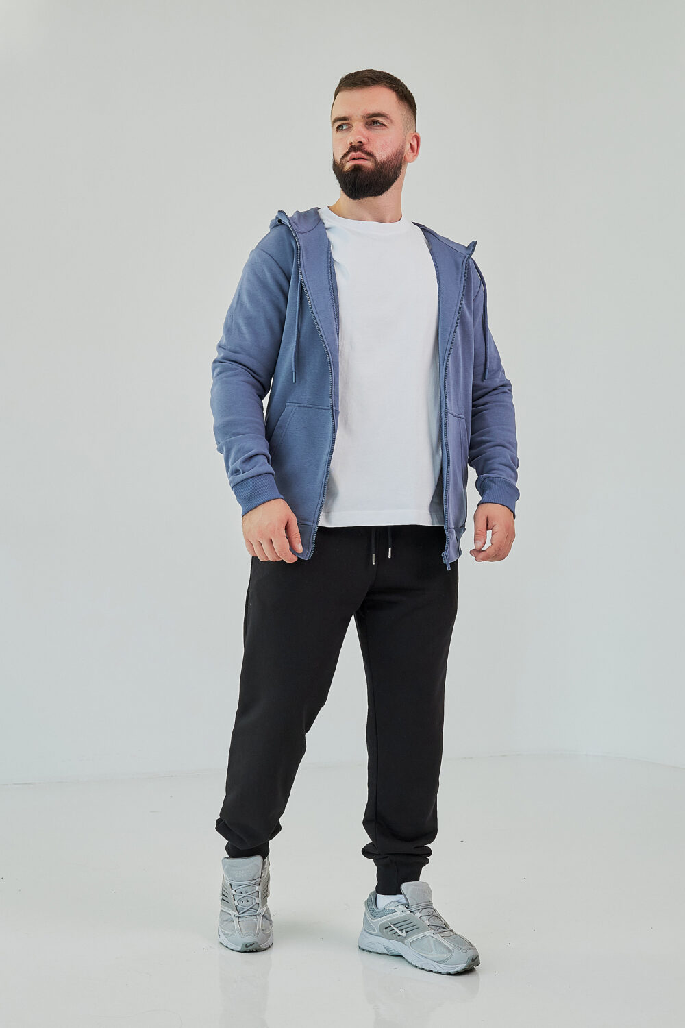 Чоловіче зіп худі на блискавці з м’якого трикотажу