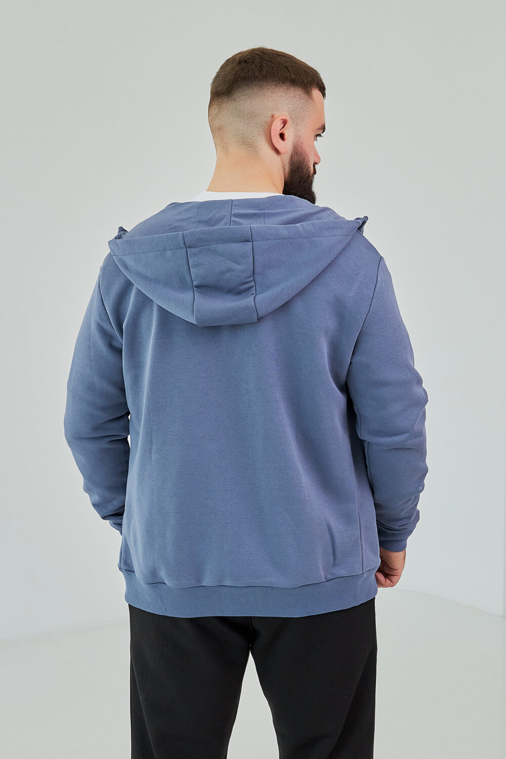 Чоловіче зіп худі на блискавці з м’якого трикотажу