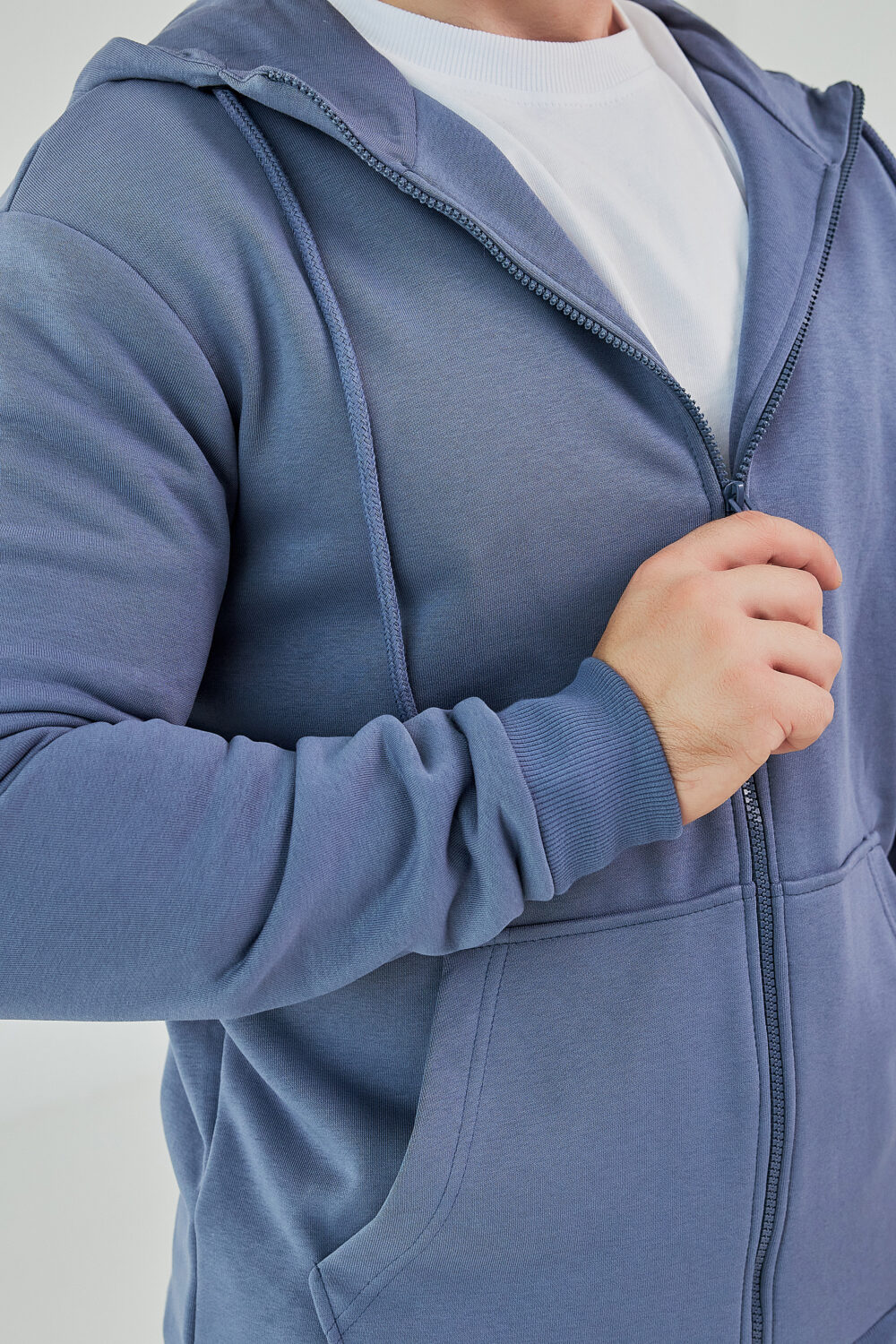 Чоловіче зіп худі на блискавці з м’якого трикотажу