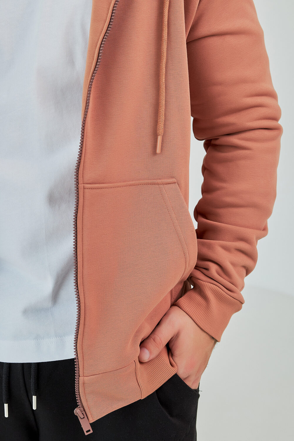 Чоловіче зіп худі на блискавці з м’якого трикотажу