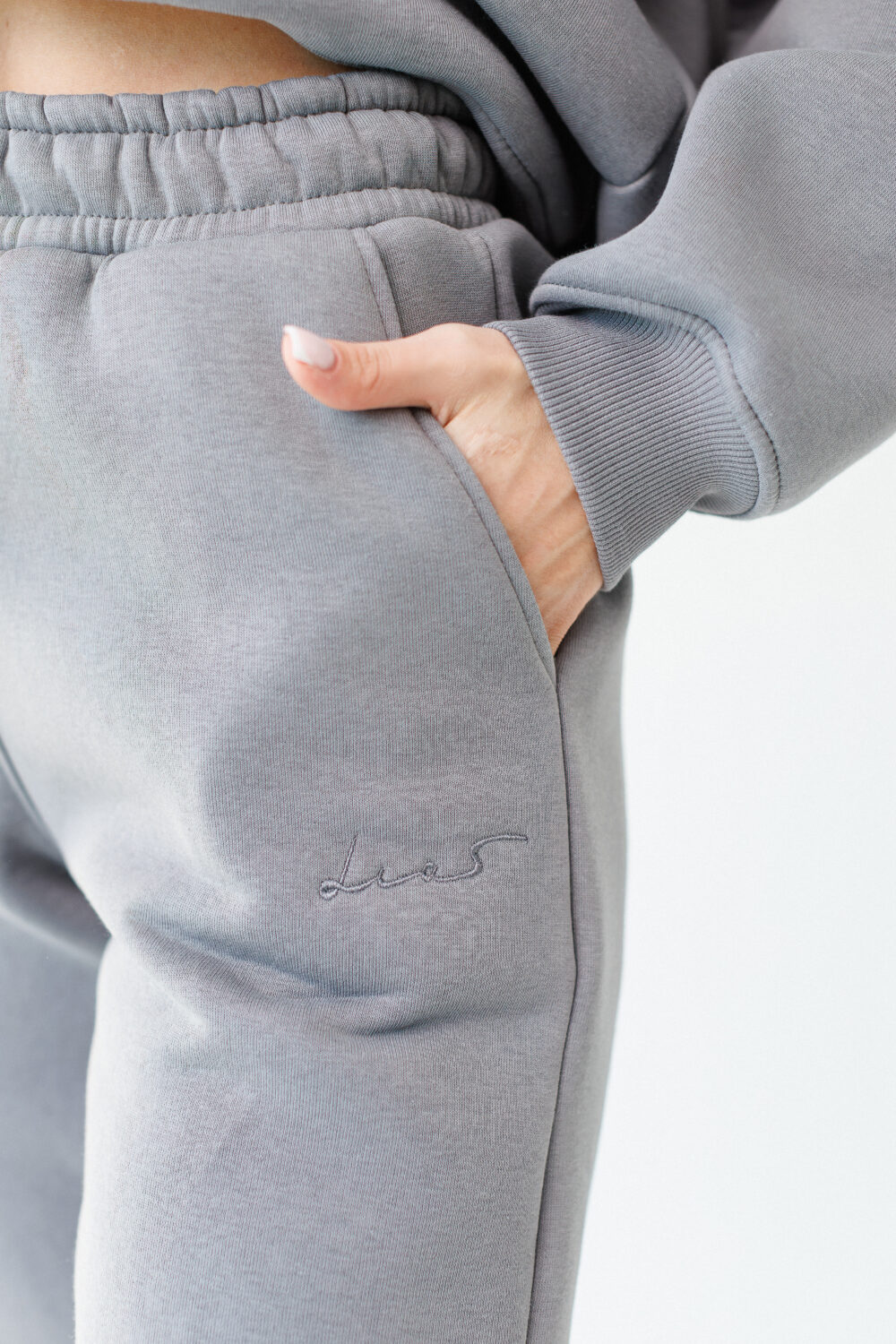 Жіночі штани джогери утеплені з високою посадкою та манжетами