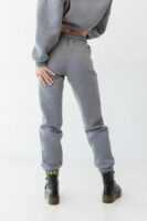 Жіночі штани джогери утеплені з високою посадкою та манжетами