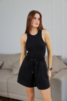 Жіноча майка з тонкої кашкорсе приталена базова