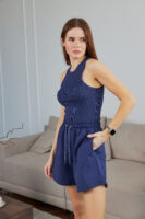 Жіноча майка з тонкої кашкорсе приталена базова