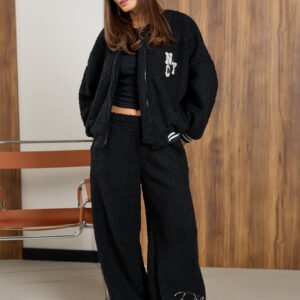 Жіночий костюм teddy oversize кофта на блискавці та штани